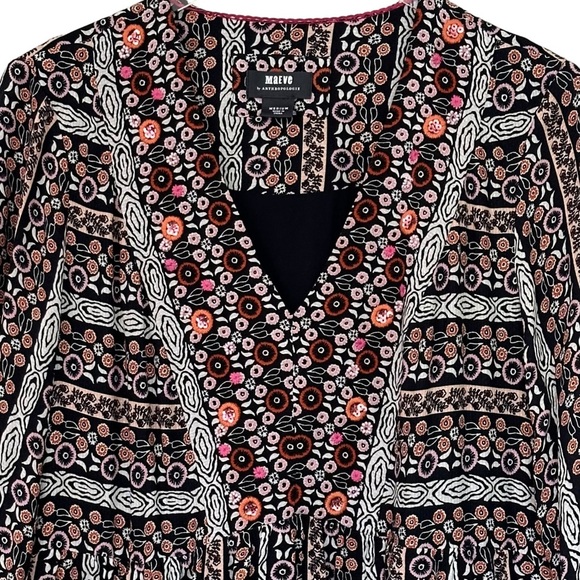 Anthropologie Maeve Naomi Dress Embroidered Sequin Tunic Size M - Picture 3 of 15